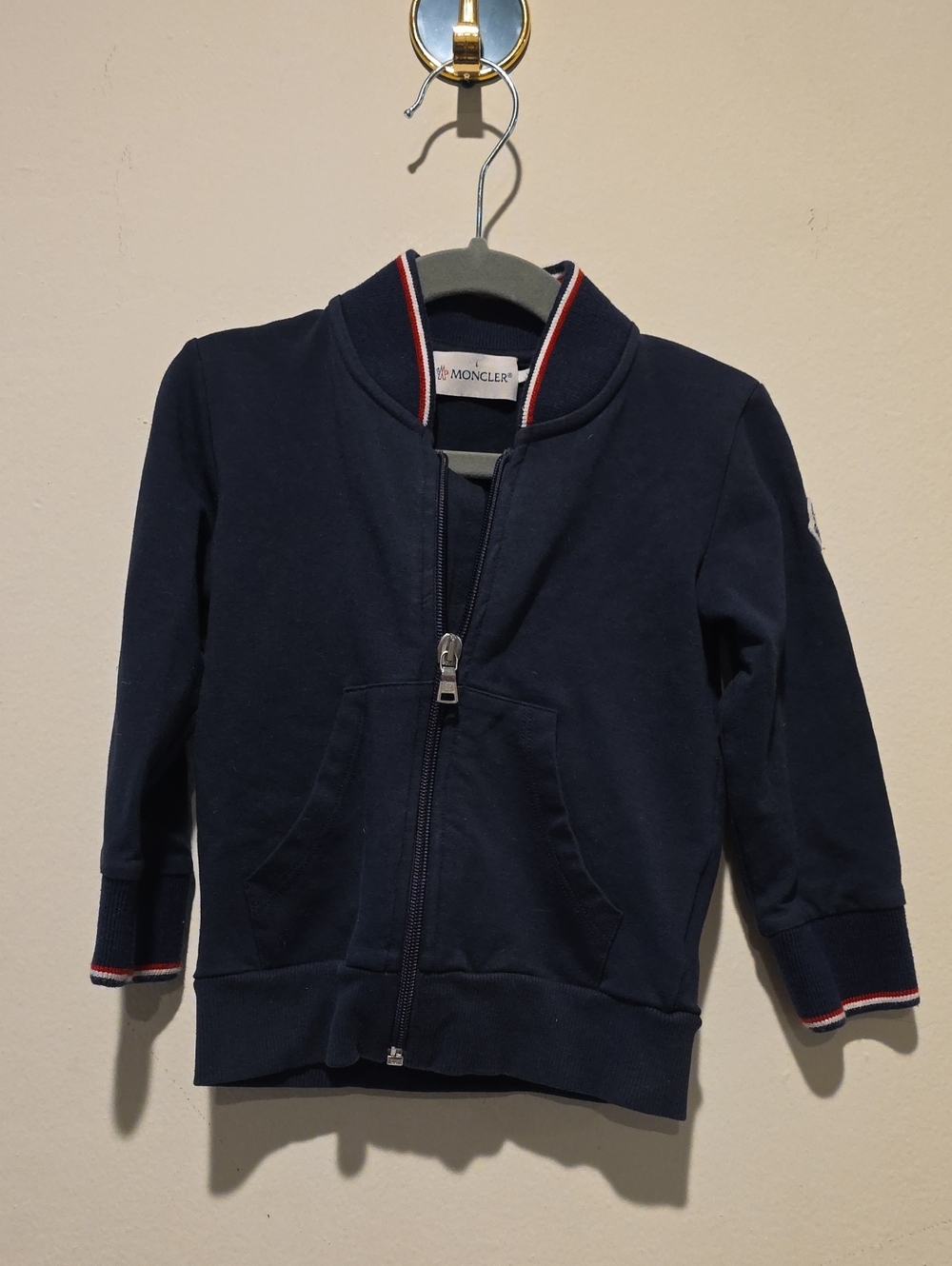 Moncler Kids Navy Zip-Up Bomber Jacket 18-24 Months Track Jacket